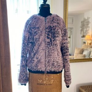 Lavender Faux Fur GUESS Jacket